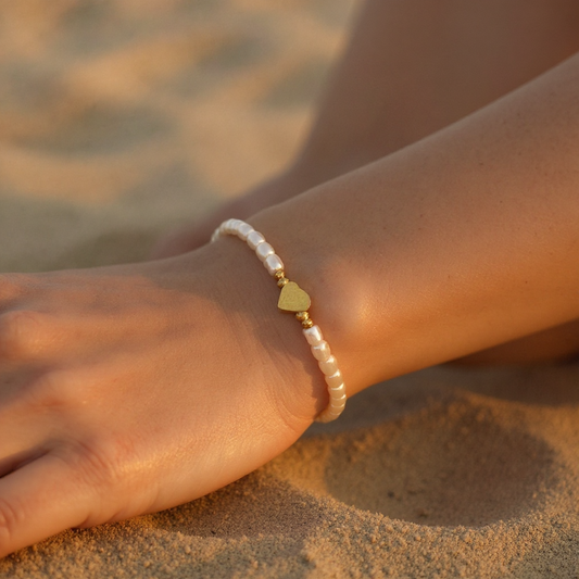 BRACELET PEARL HEART
